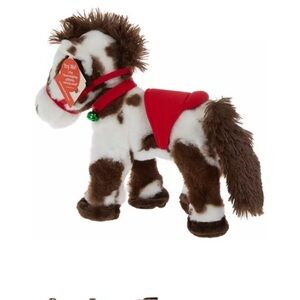 Plush Brown and White Stuffed Horse Toy